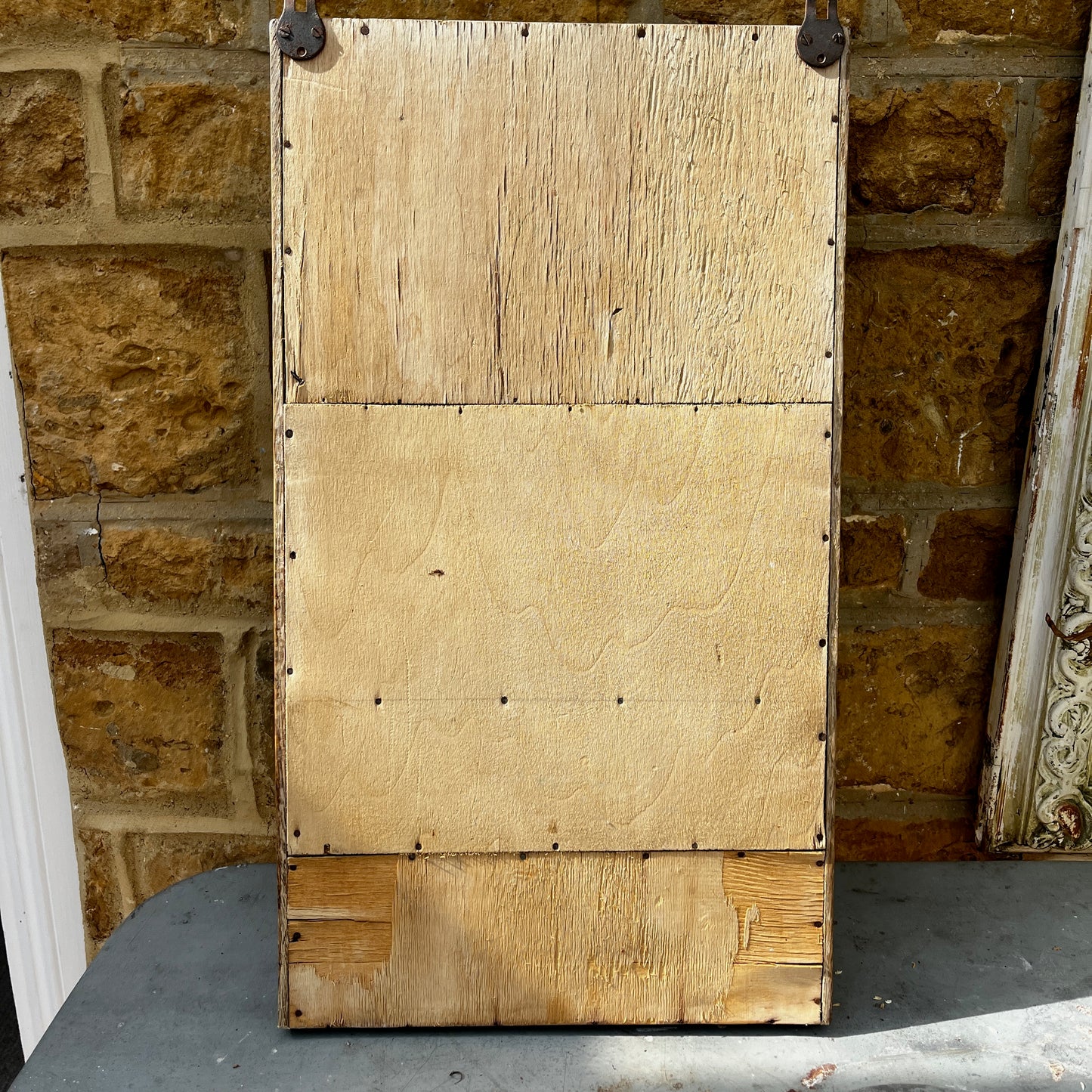 Vintage French Wall Cabinet with Vintage French Paper Back