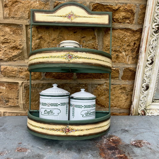 Vintage French Folding Green Shelves