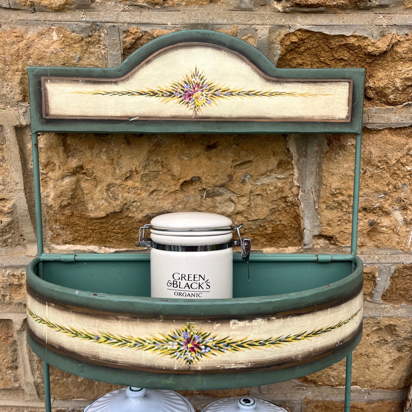 Vintage French Folding Green Shelves