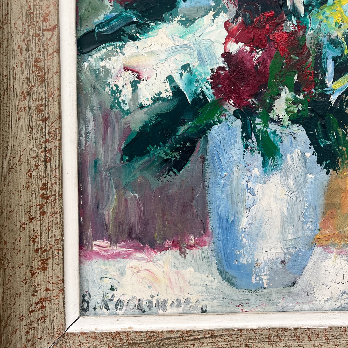Floral Oil on Board -  signed B Koblikott
