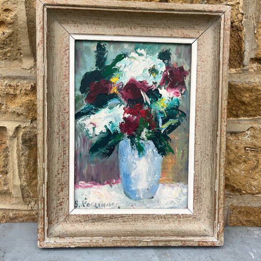 Floral Oil on Board -  signed B Koblikott