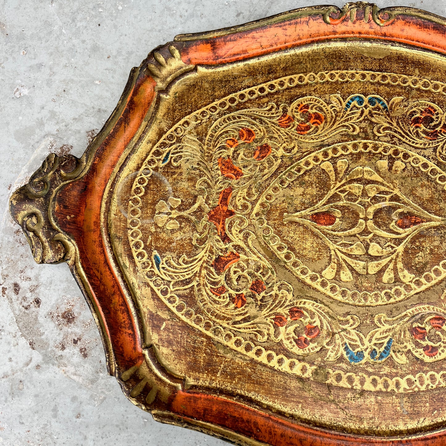 Large Vintage Florentine Tray