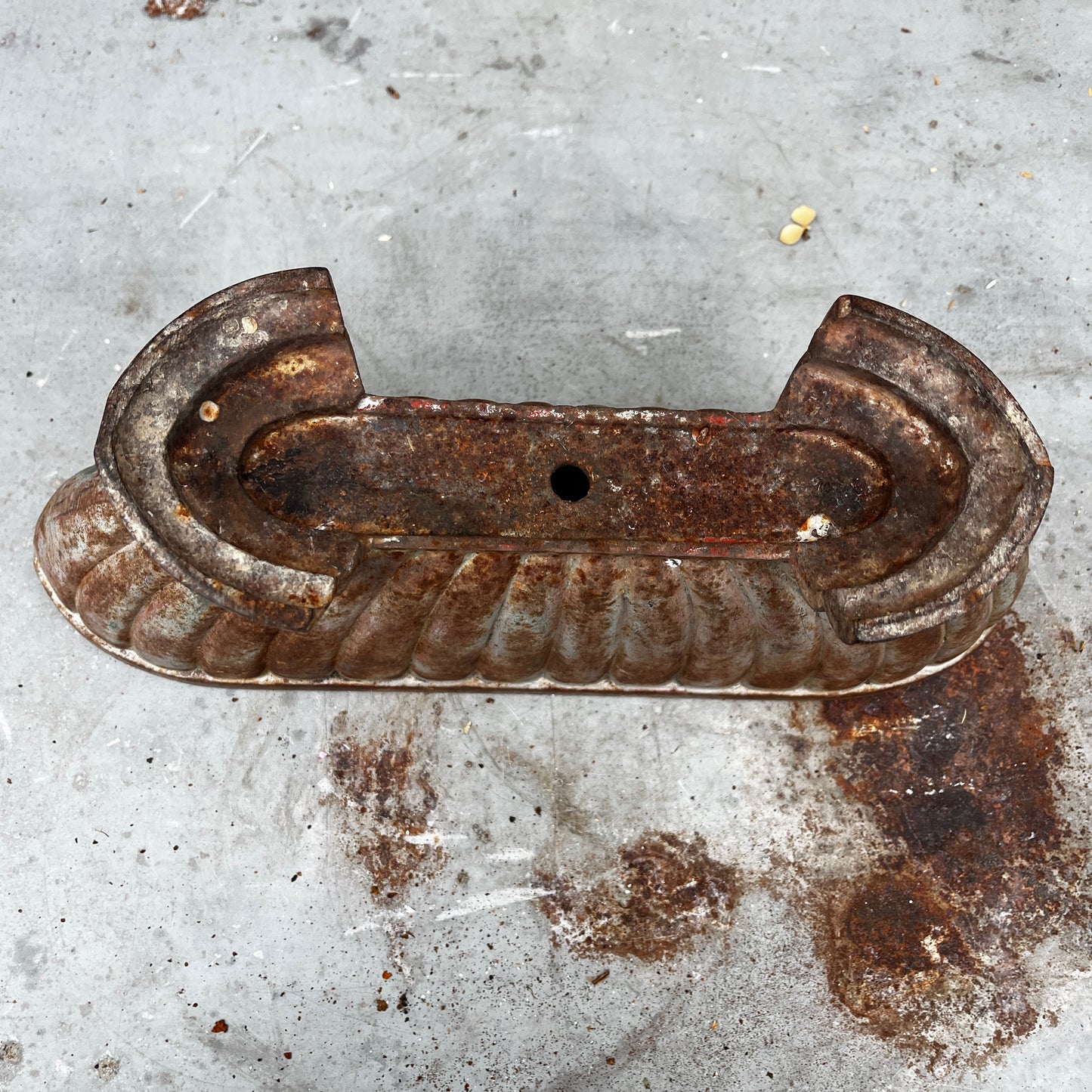 Antique French Fluted Cast Iron Jardiniere