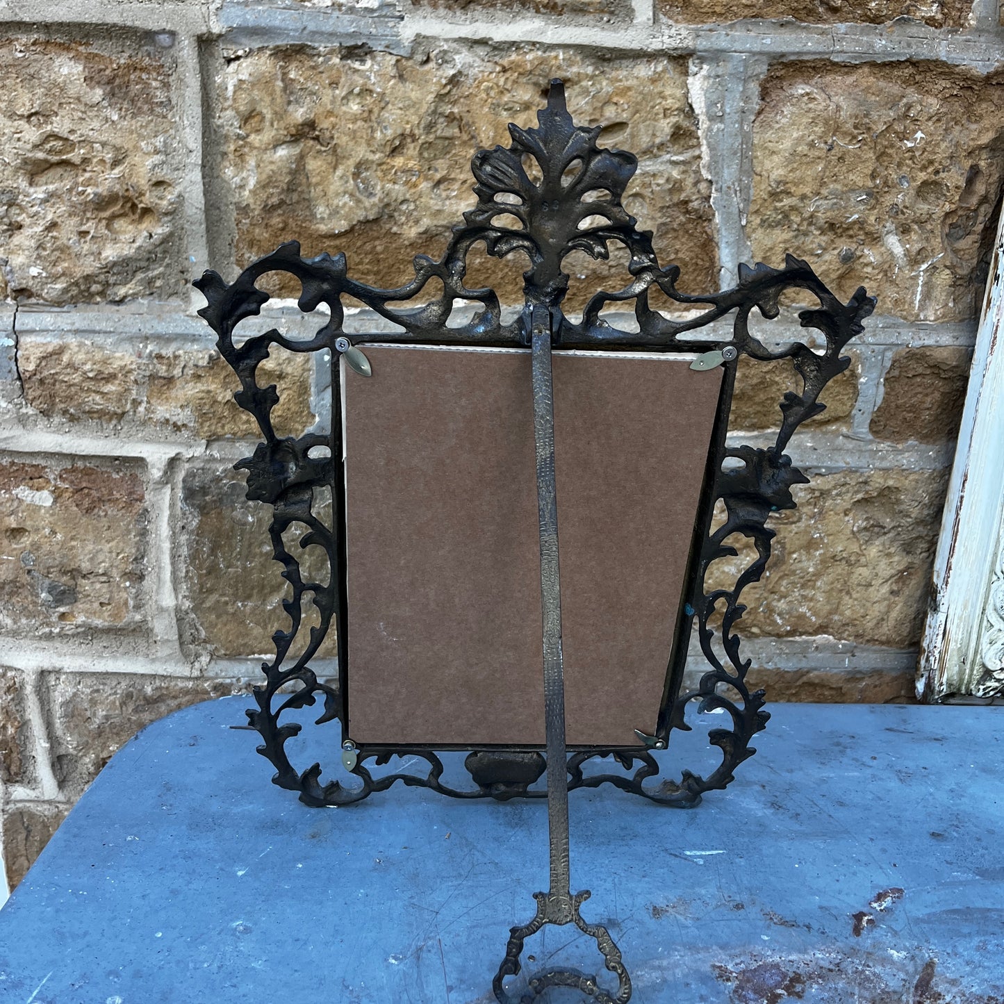 Vintage Ornate Brass-Toned Metal Picture Frame