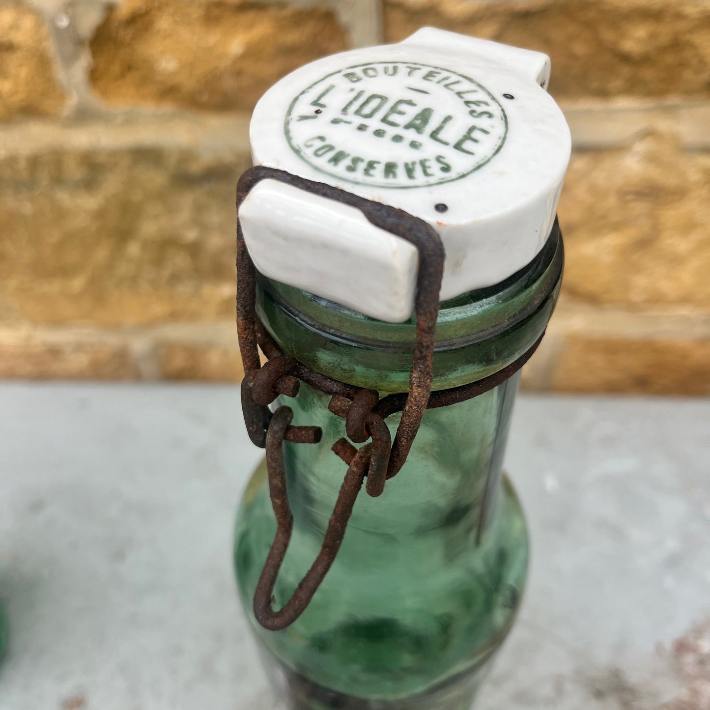 Vintage French preserve bottles
