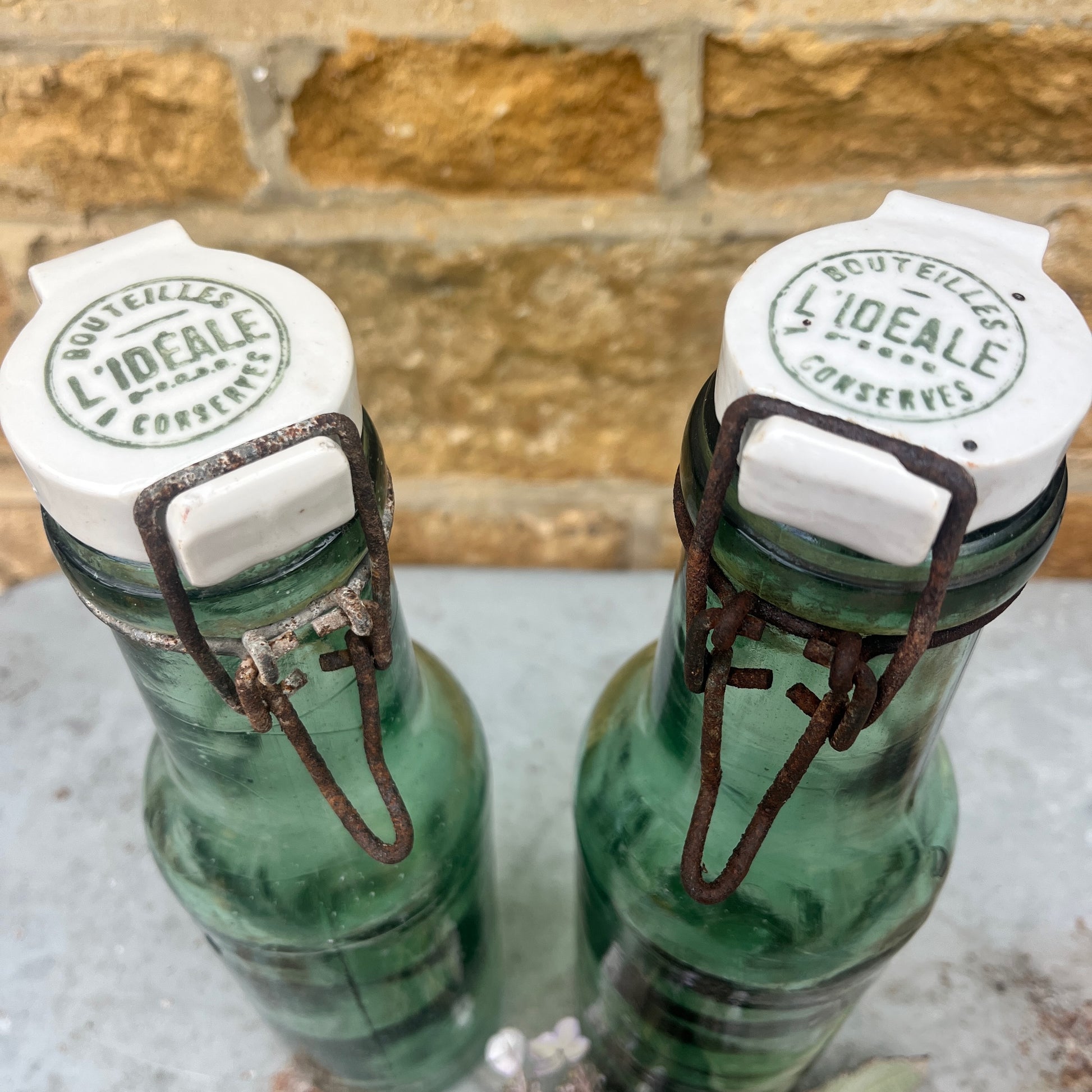 Vintage French preserve bottles