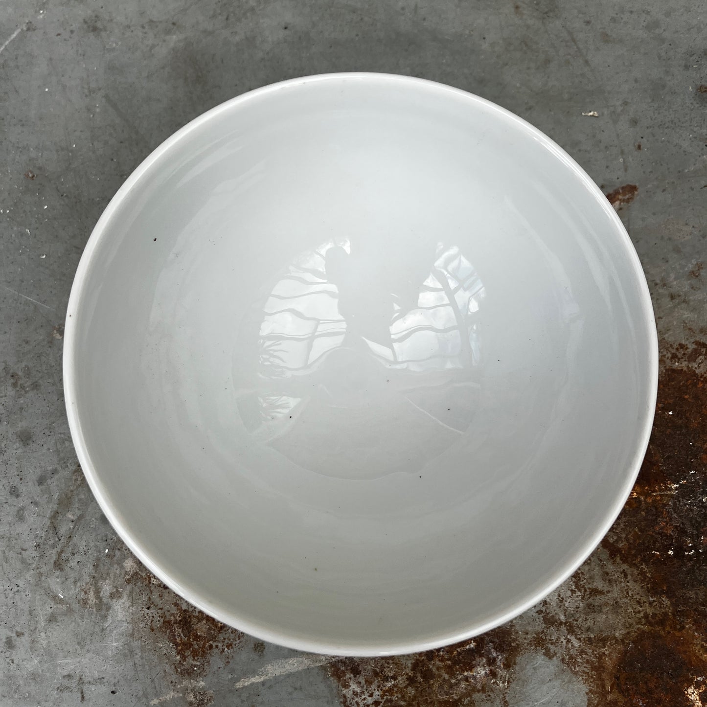 Small Vintage Ribbed Ceramic Cafe au Lait Bowl by Apilco