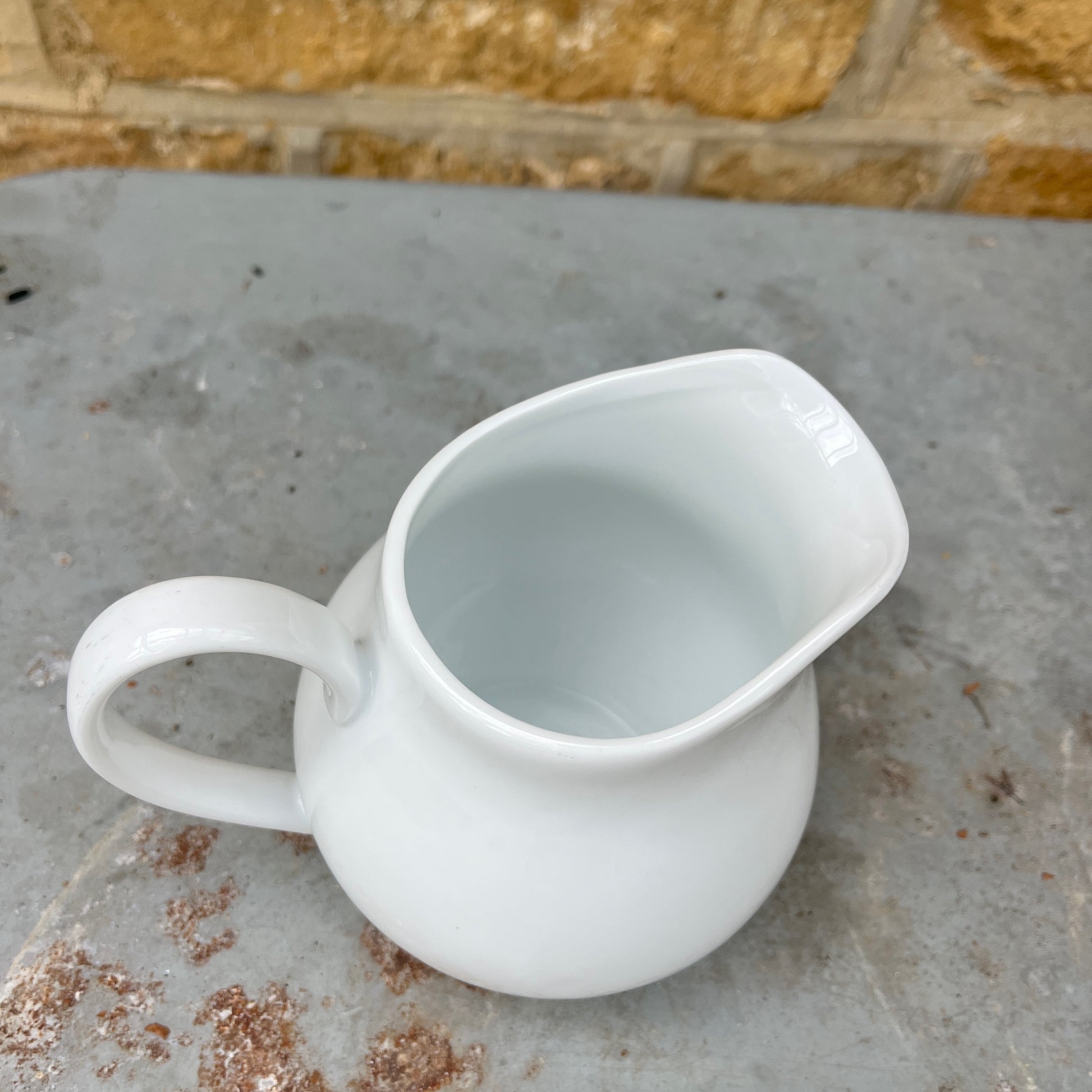 Two white ceramic pitchers or jugs - french - vintage