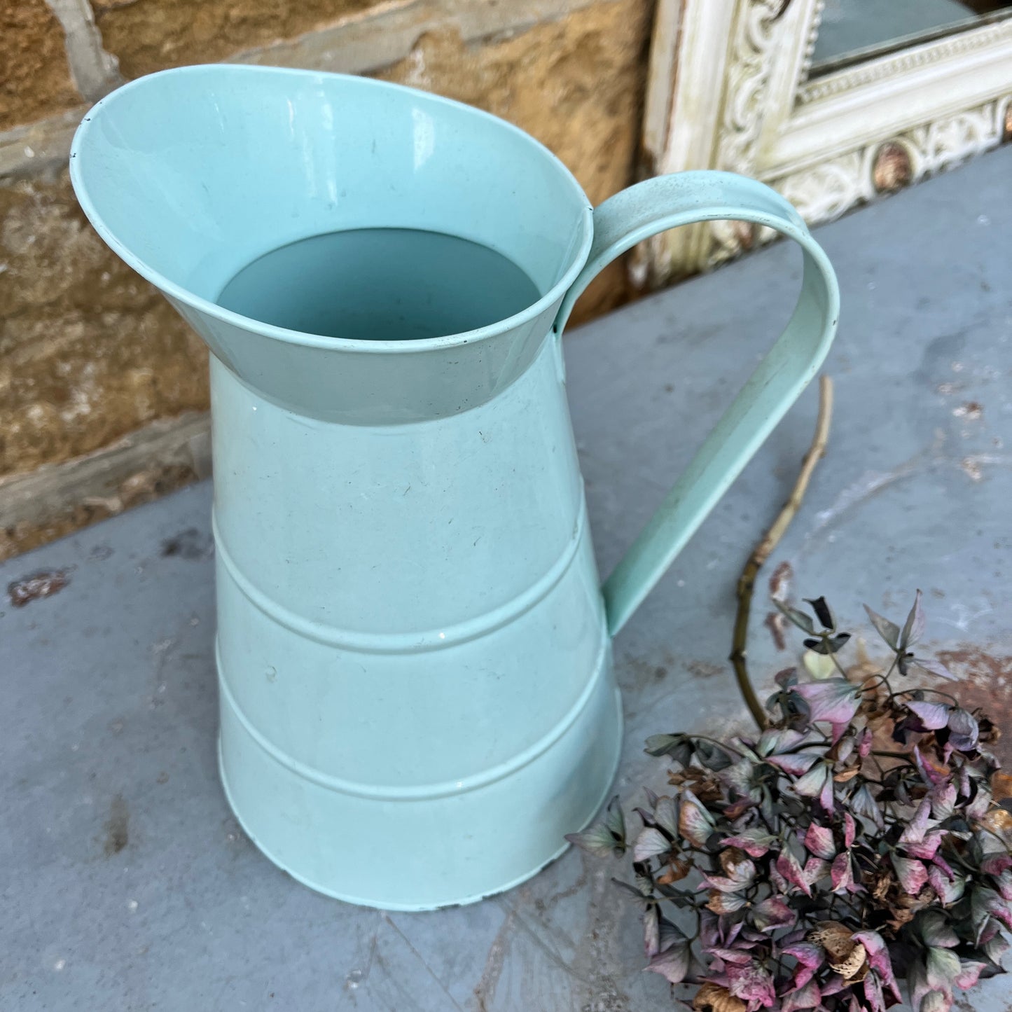 Vintage green enamel jug which would look great in any kitchen