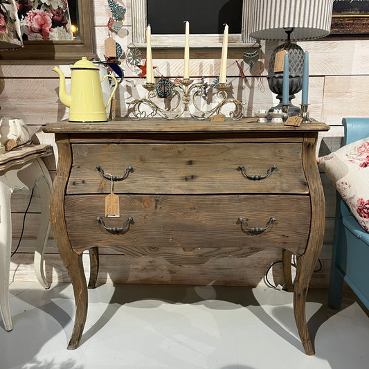 Contemporary 'bombe commode' chest of drawers