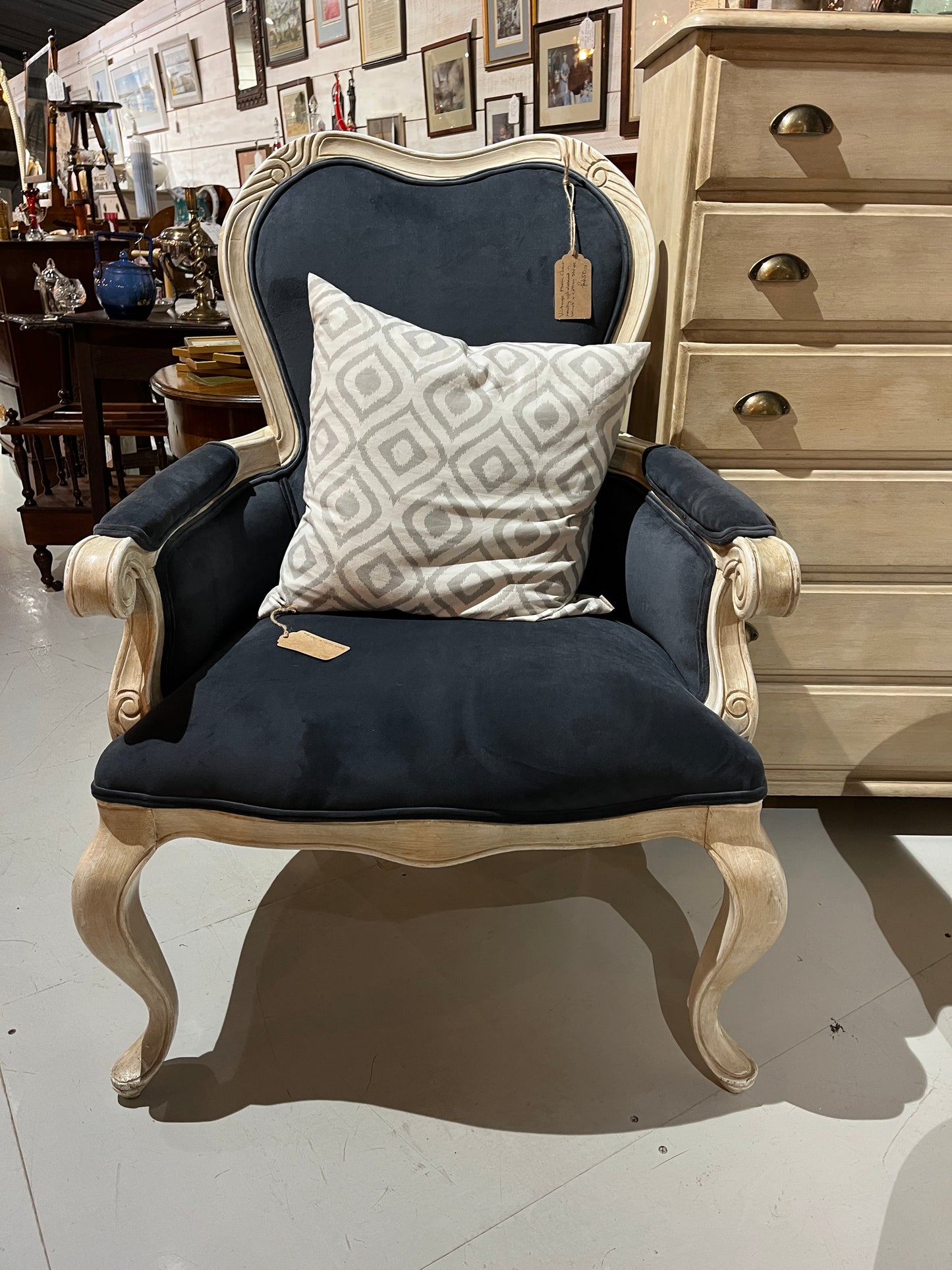 Vintage newly upholstered armchair