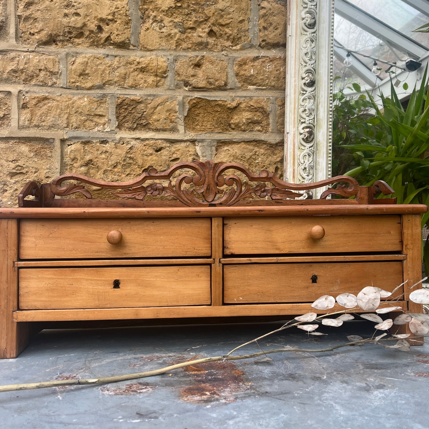 Antique Victorian Pine Box with drawers