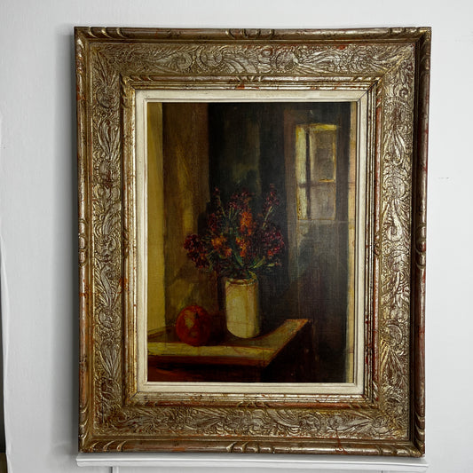 Albert Muis Oil Painting in Large Decorative Wooden Frame