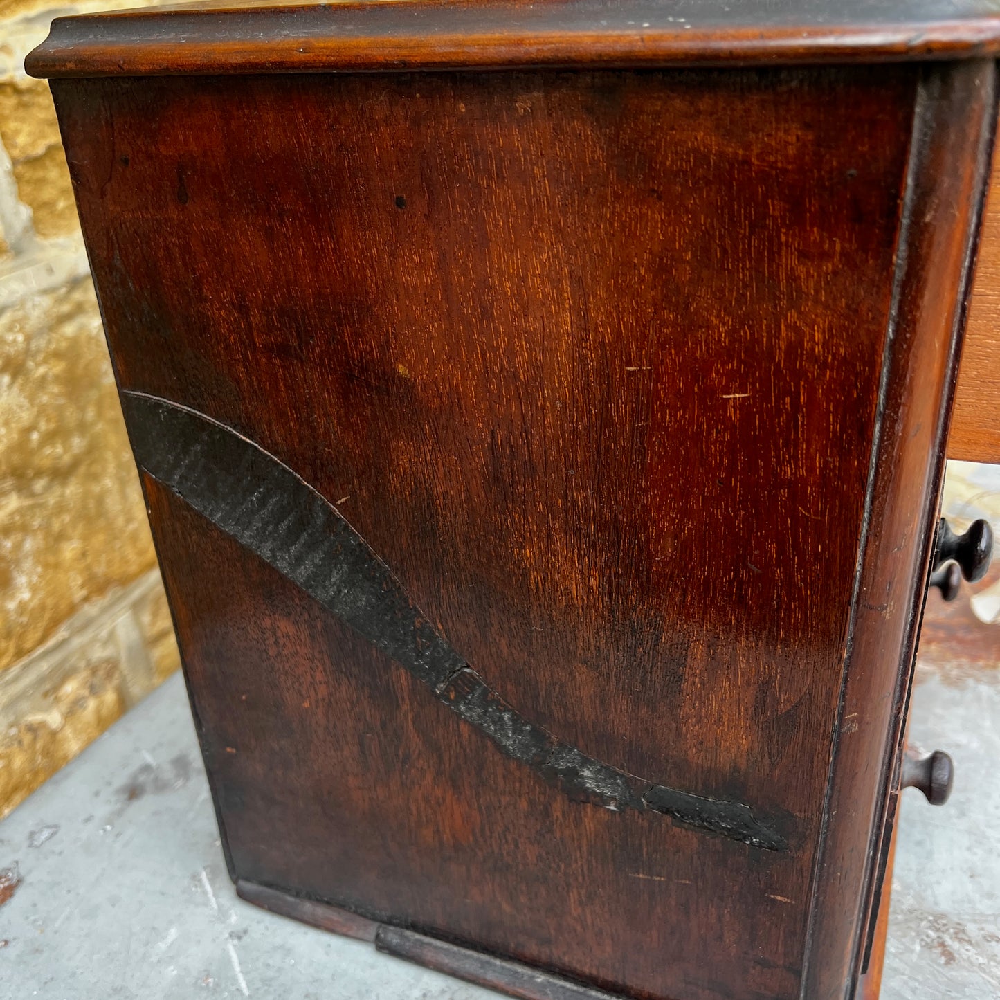 Antique Wooden Salesman's Sample Minature Chest of Drawers