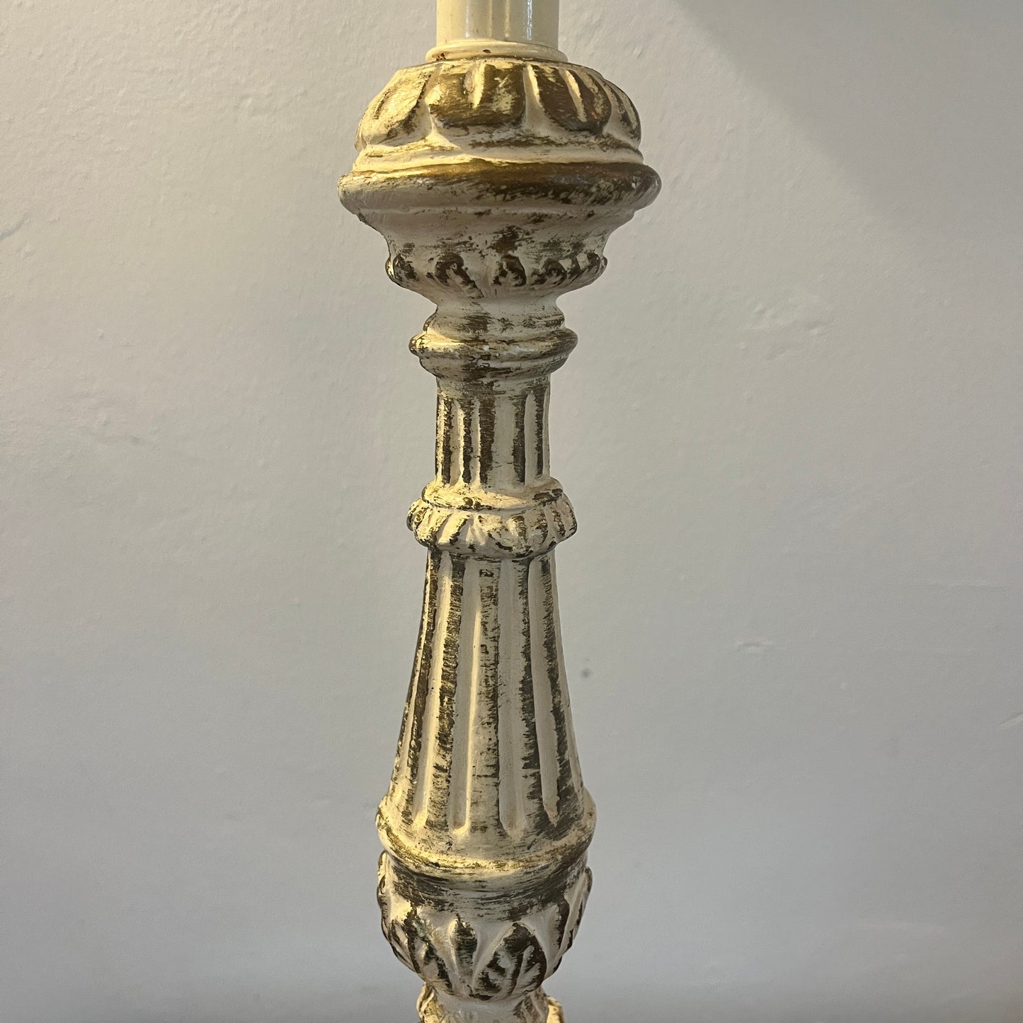 Antique European lamp with handmade shade