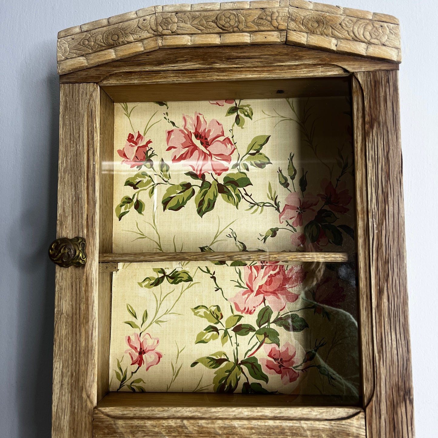 Vintage French Wall Cabinet with Vintage French Paper Back
