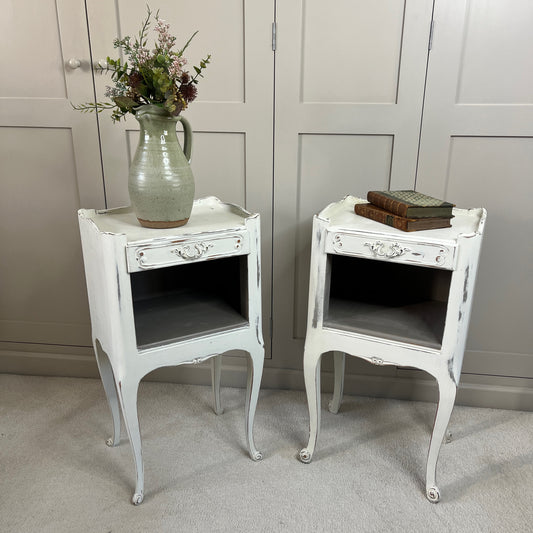 A Pair of Vintage French Bedside Tables