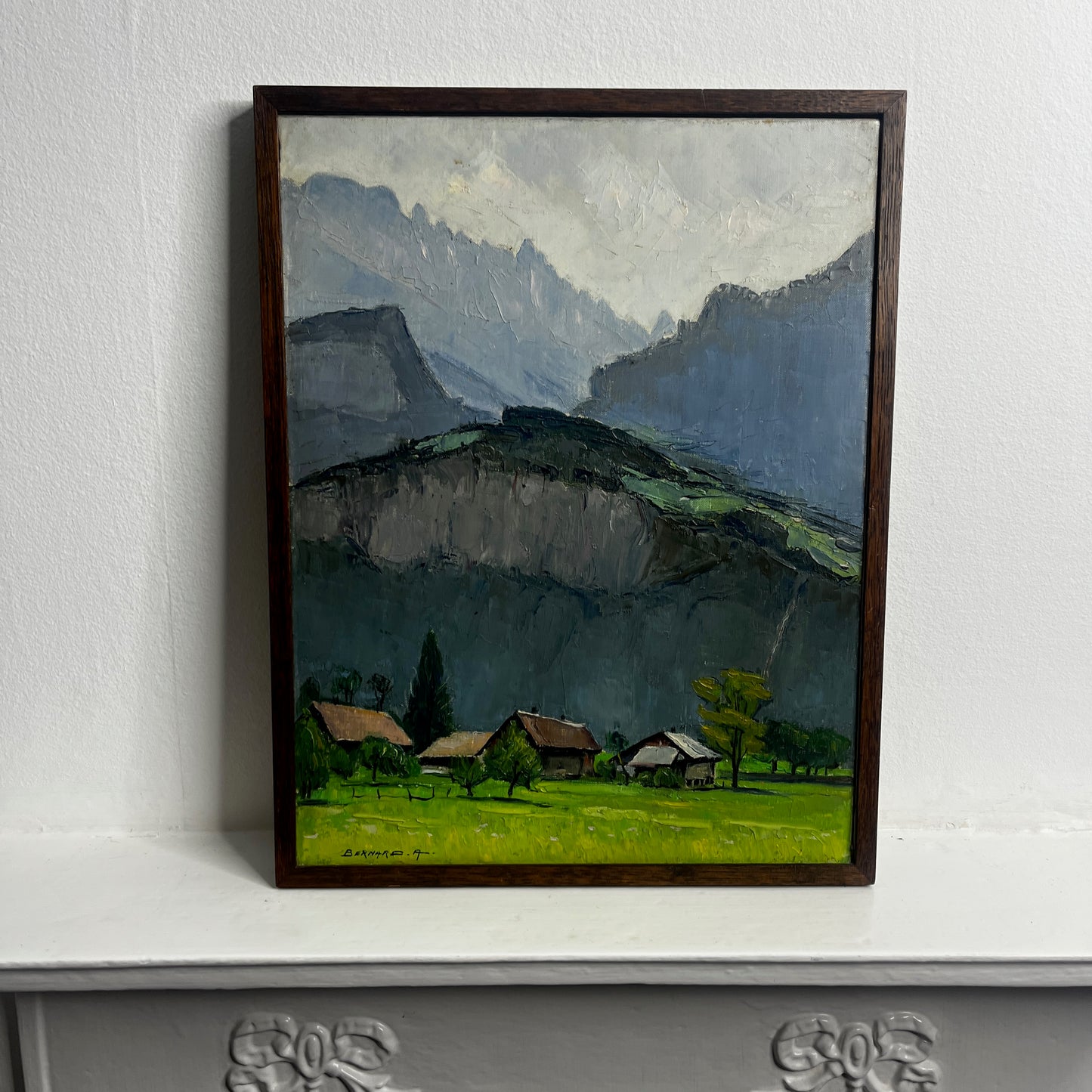 Vintage French Painting - French Alps - Signed Bernard A