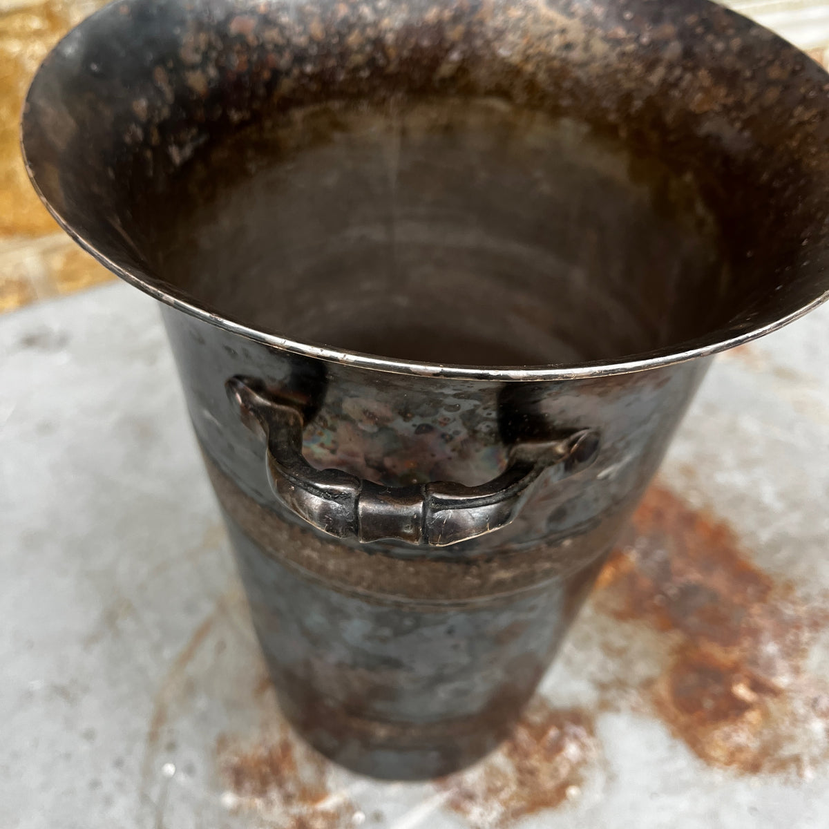 Vintage French silver-plated champagne bucket with a classic elegant design