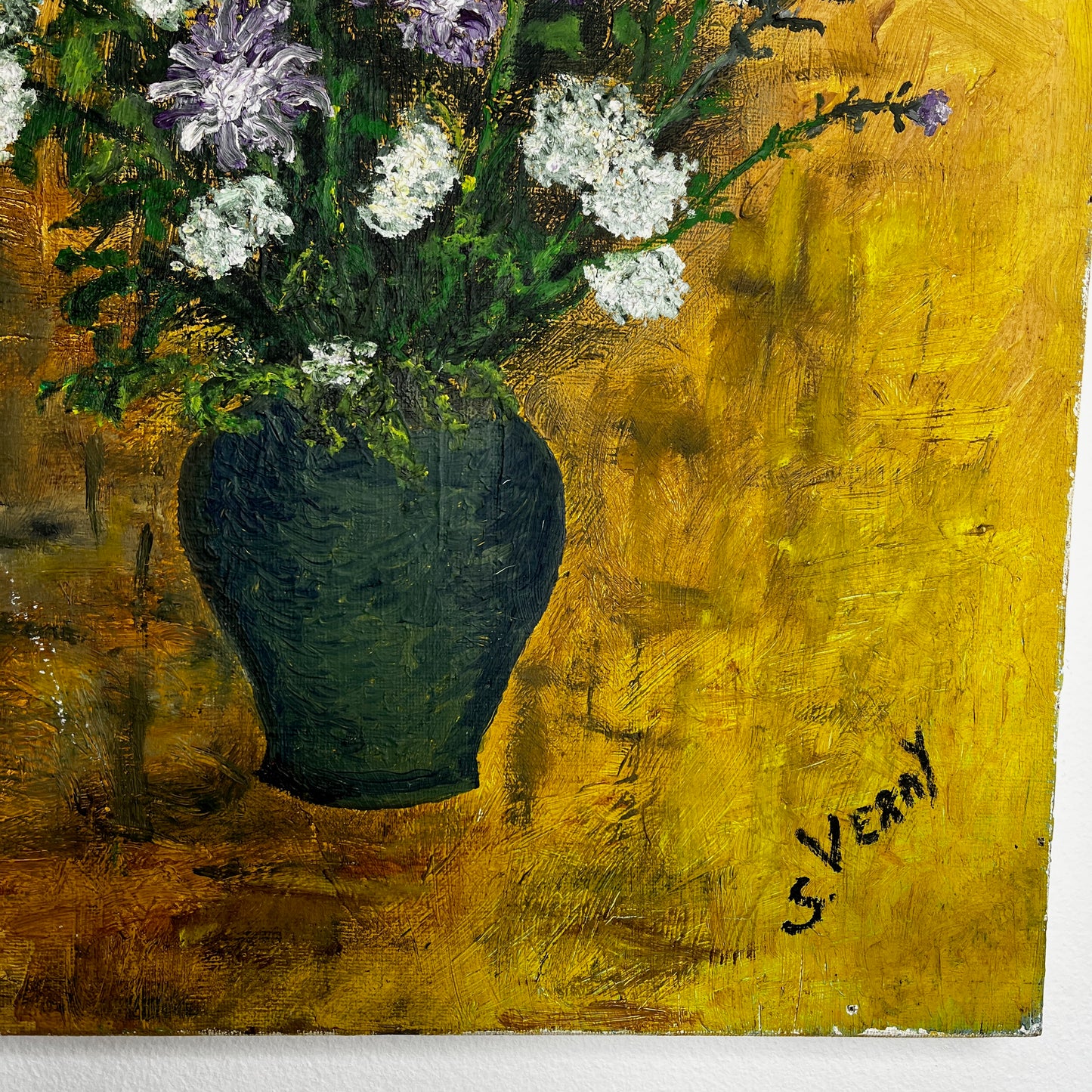 Vintage French Still Life - Purple & White Flowers