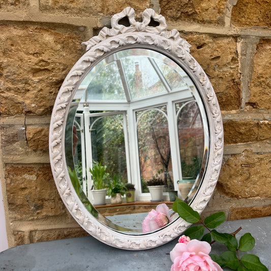 French style shabby chic oval mirror