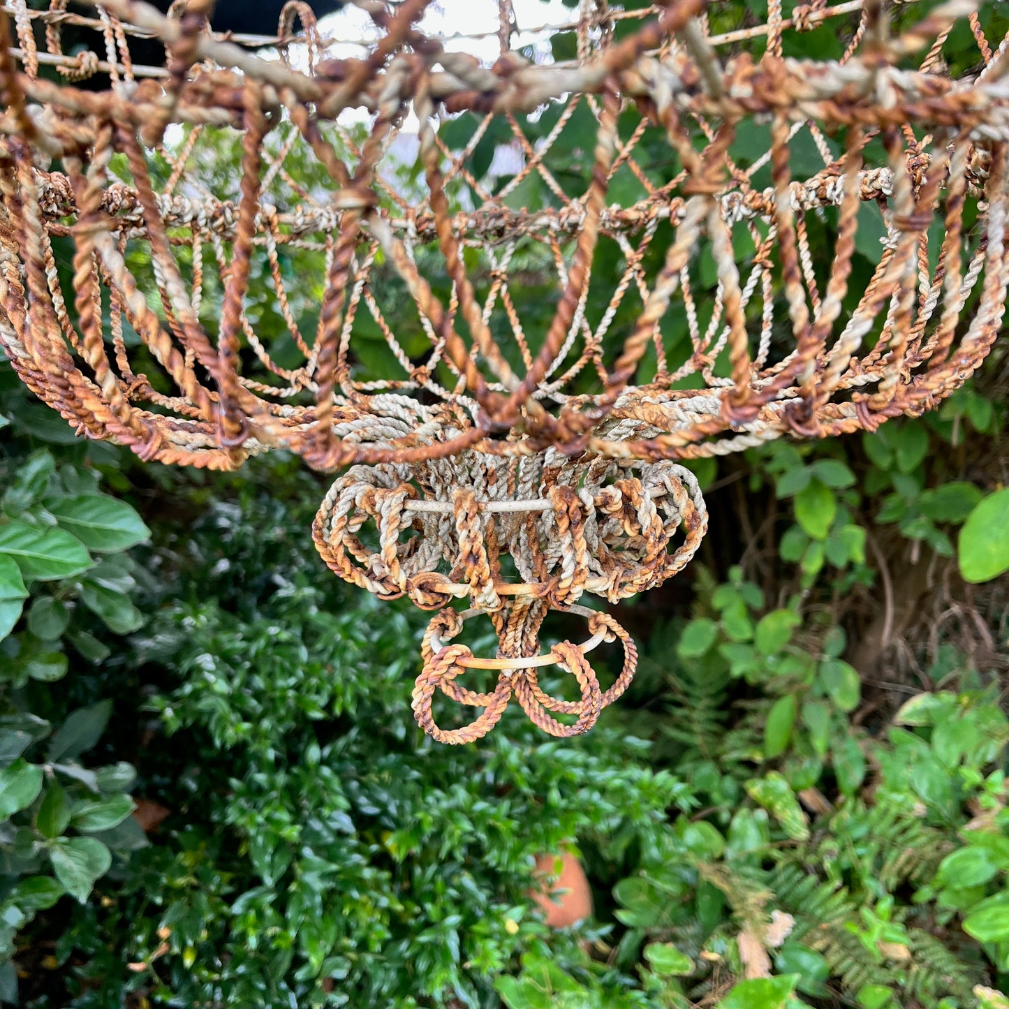 Large Vintage Wire Hanging Basket