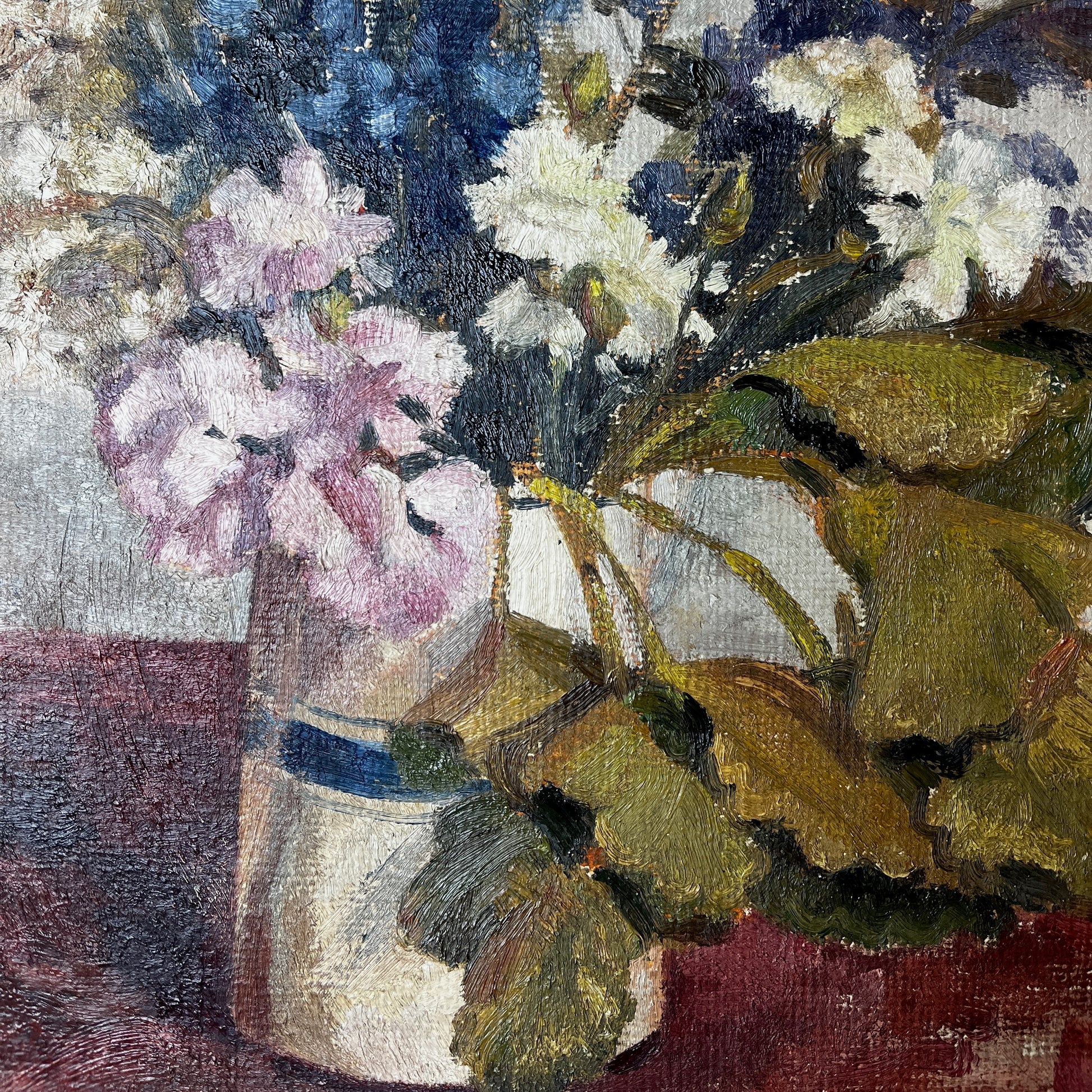 Framed oil on canvas evocative of the Scottish painters, featuring expressive brushwork and rich tones. The artwork is presented in a classic frame, reflecting traditional Scottish painting style and character.