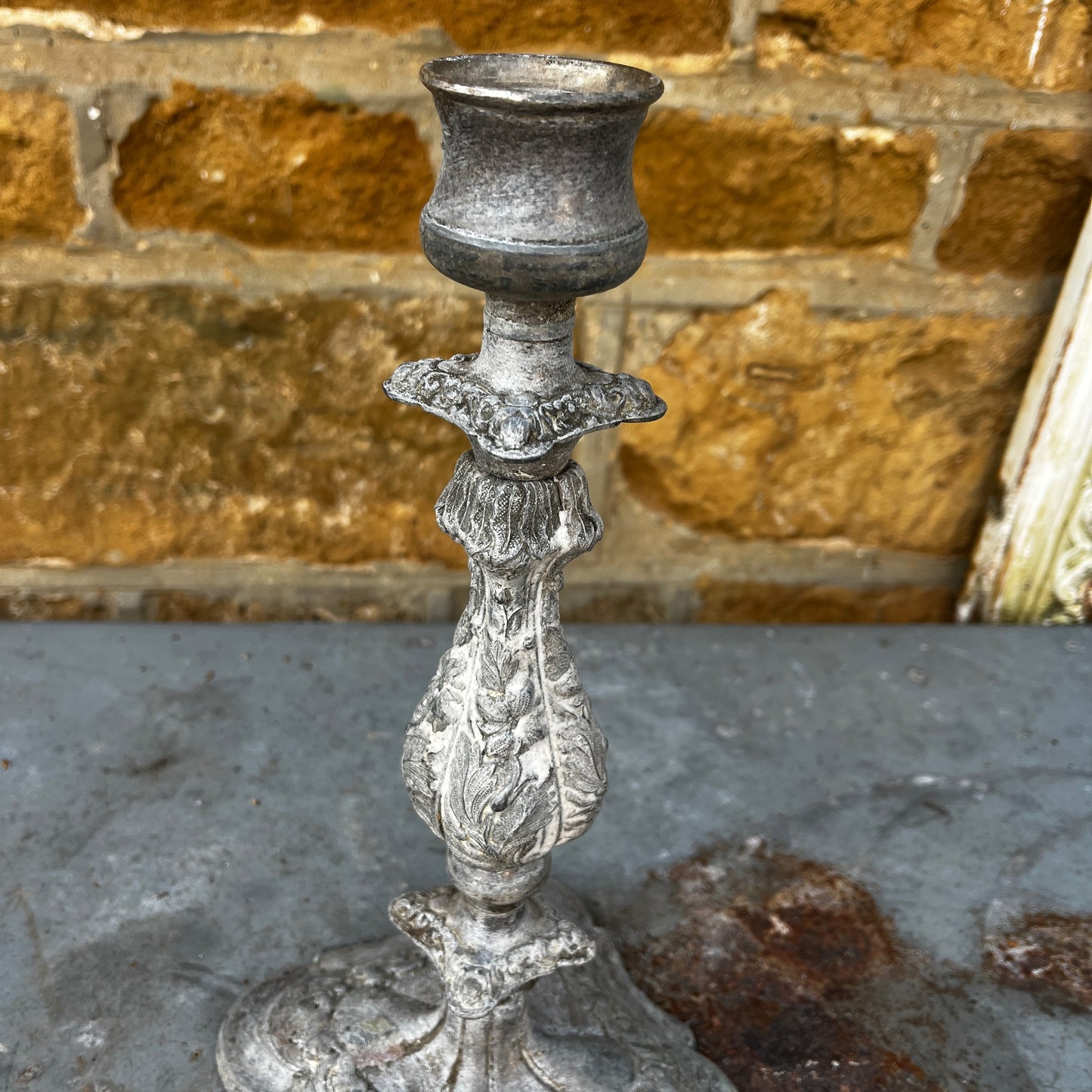 Ornate Vintage Metal Candlestick Holder