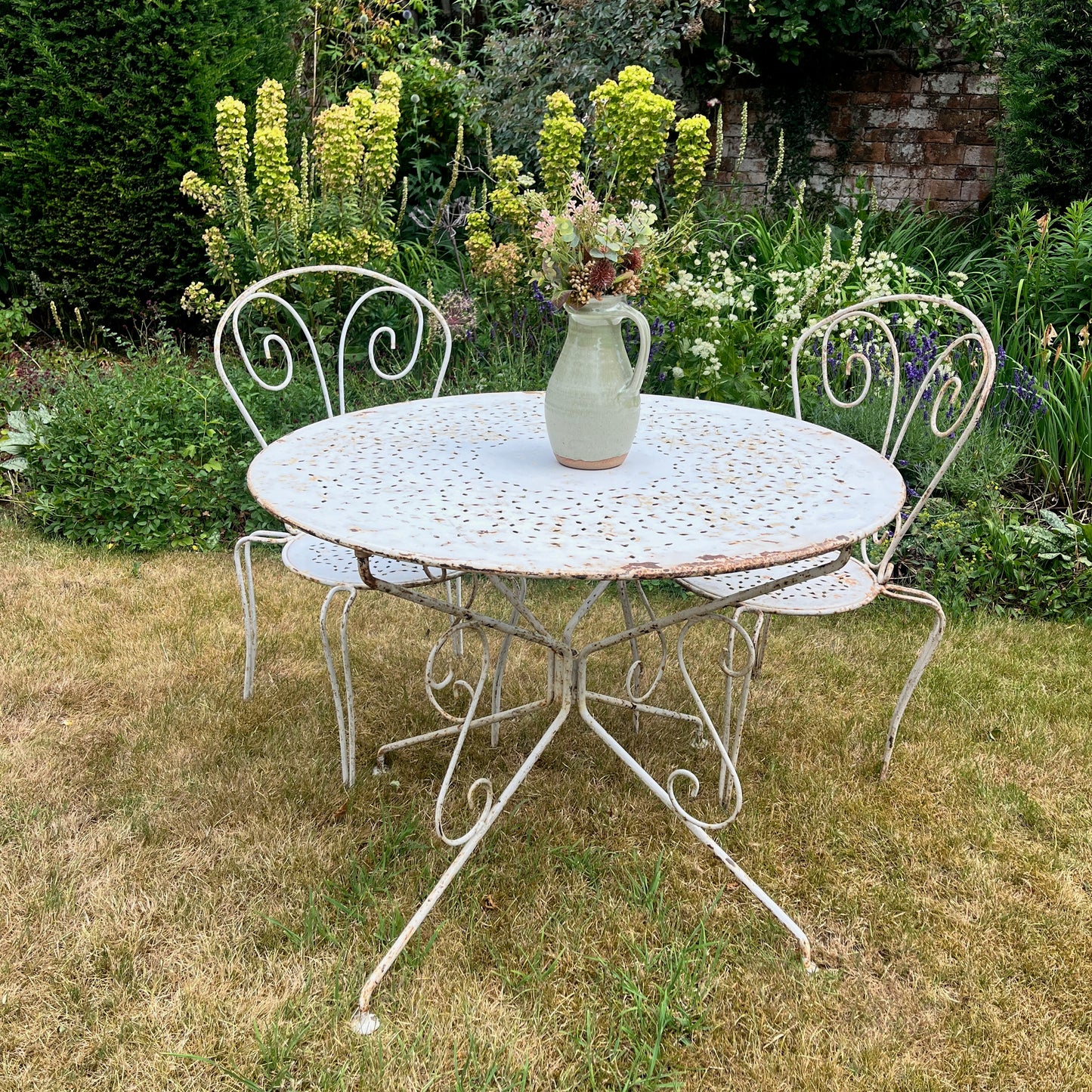 Vintage French Bistro Set - White