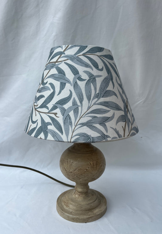 William Morris 'Willow Bough' Lampshade & Vintage Lamp Base